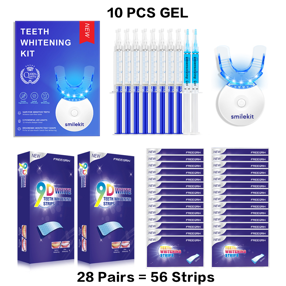 Teeth Whitening Gel Refills - Teeth Whitening Kit - 5X LED
