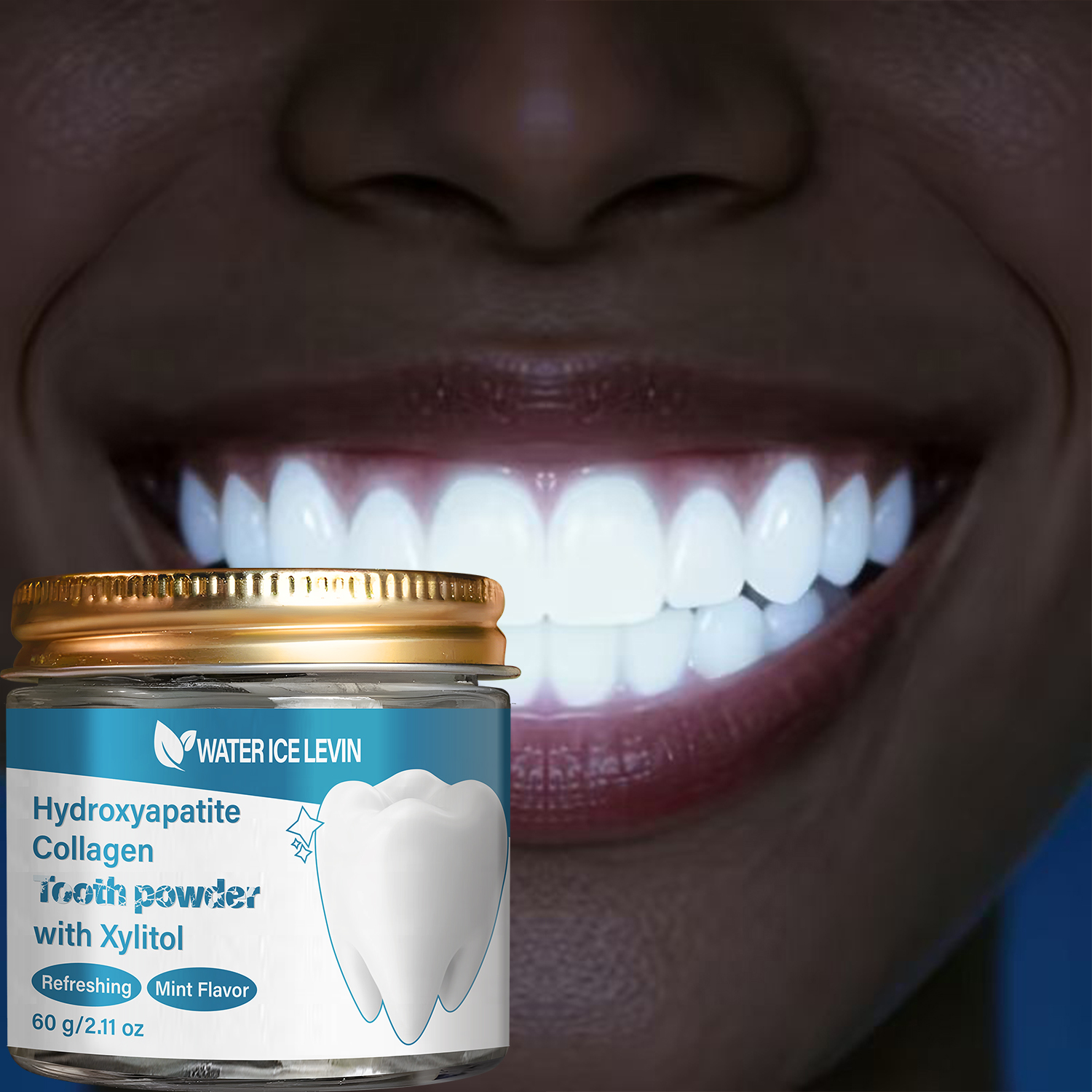 Teeth Whitening Xylitol - Hydroxyapatite & Collagen Tooth Powder -