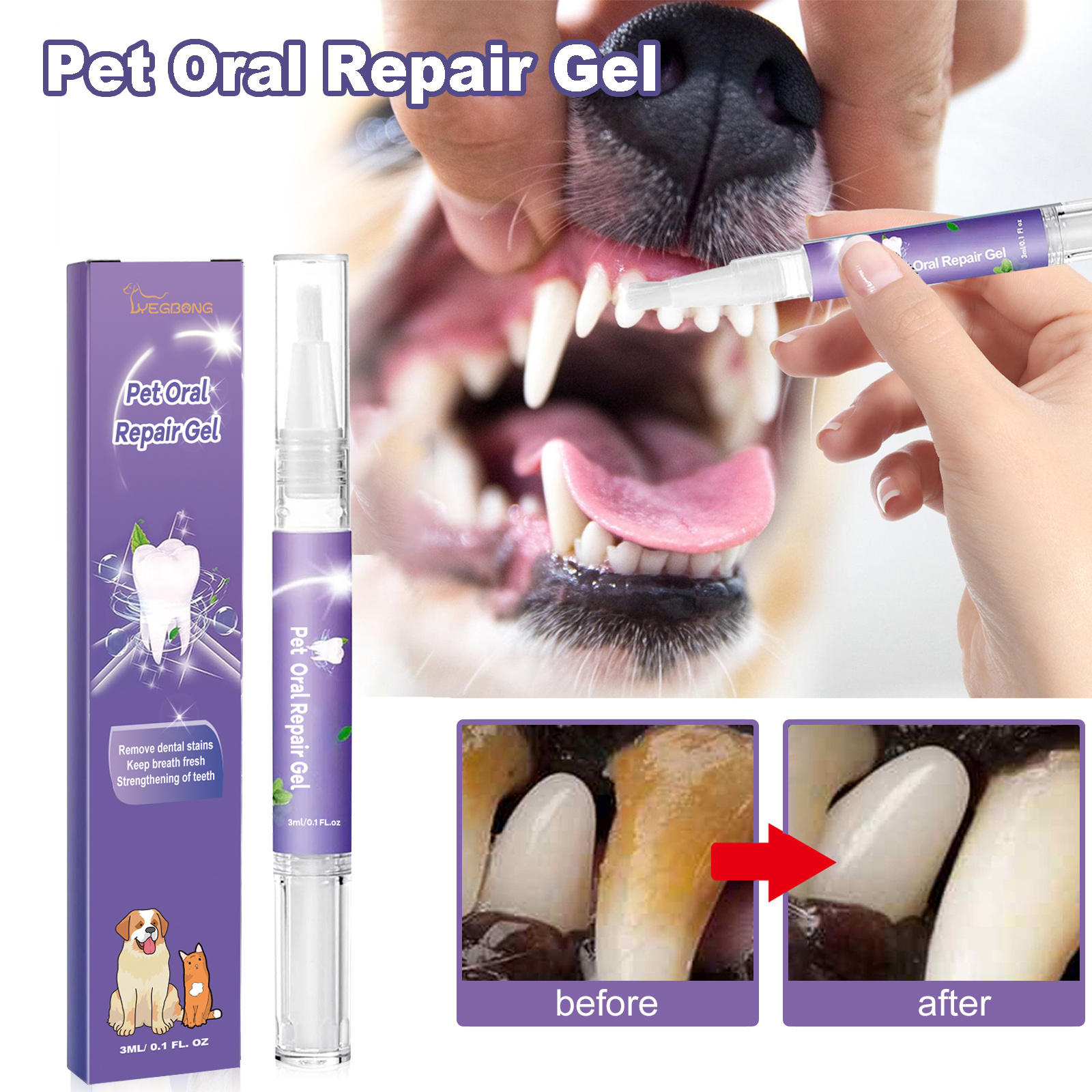 Pet Dental Care Gel 3ml Teeth  - Teeth Whitening Baking Soda 리뷰 및 가격