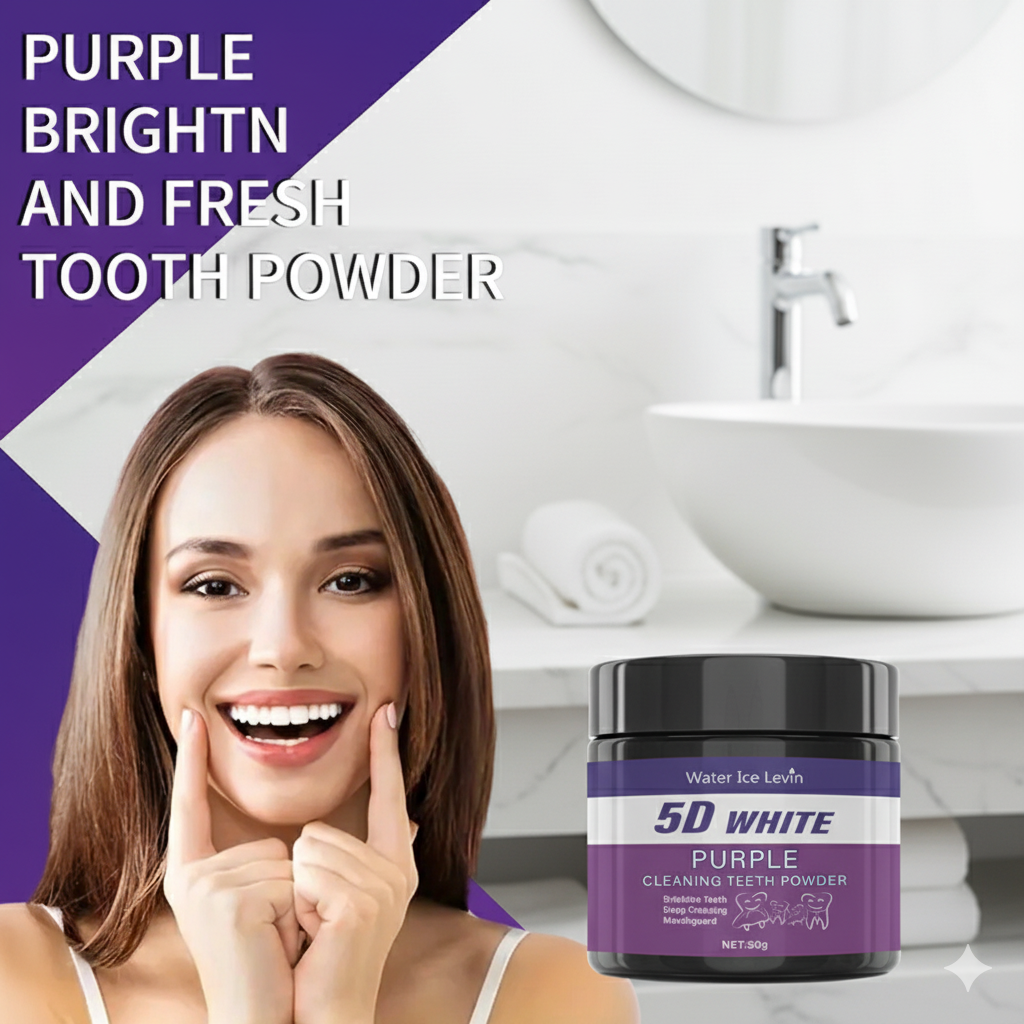 5D White Teeth Powder. Purple  - Teeth Whitening Baking Soda 리뷰 및 가격