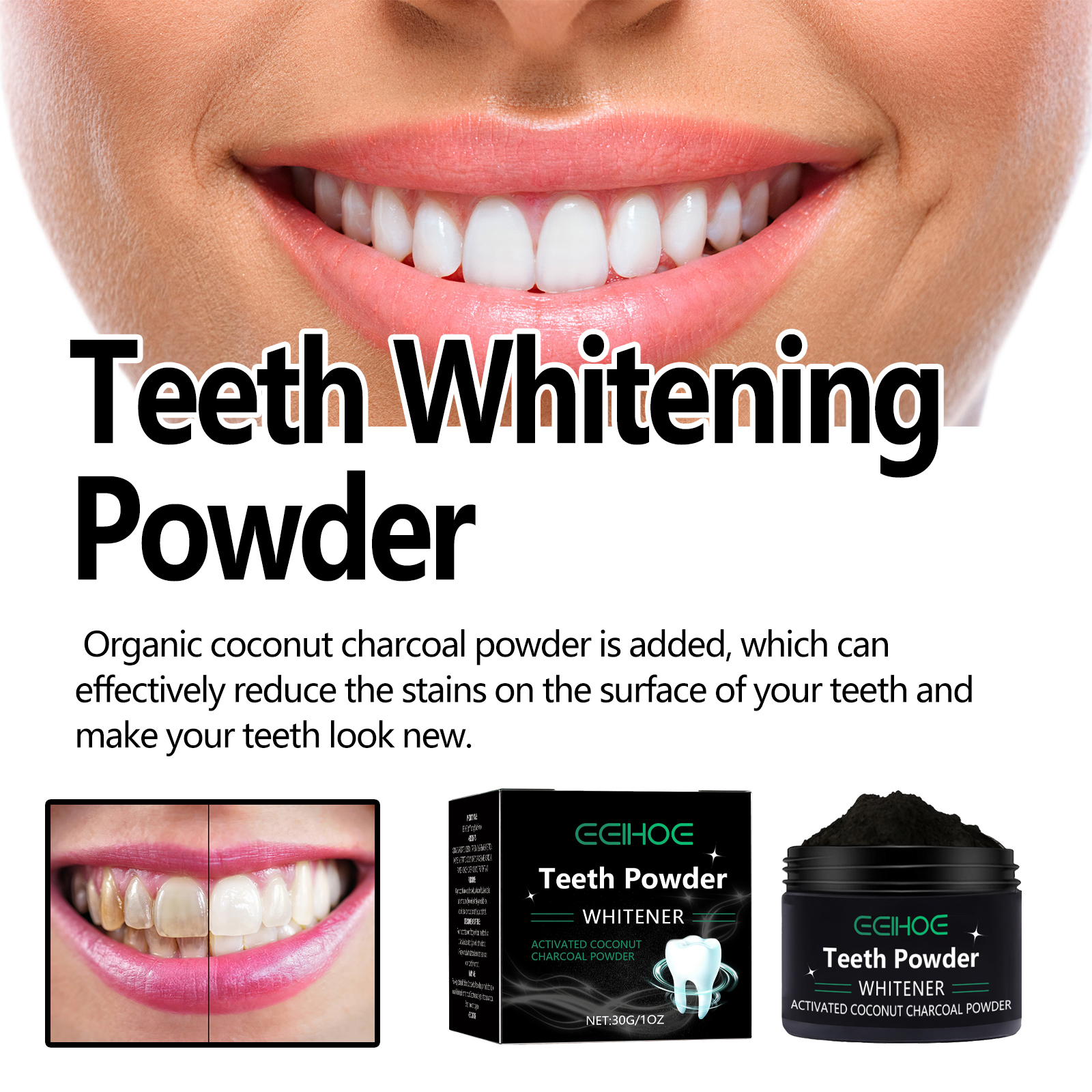 Natural Teeth Whitening Powder - Teeth Whitening Baking Soda 리뷰 및 가격