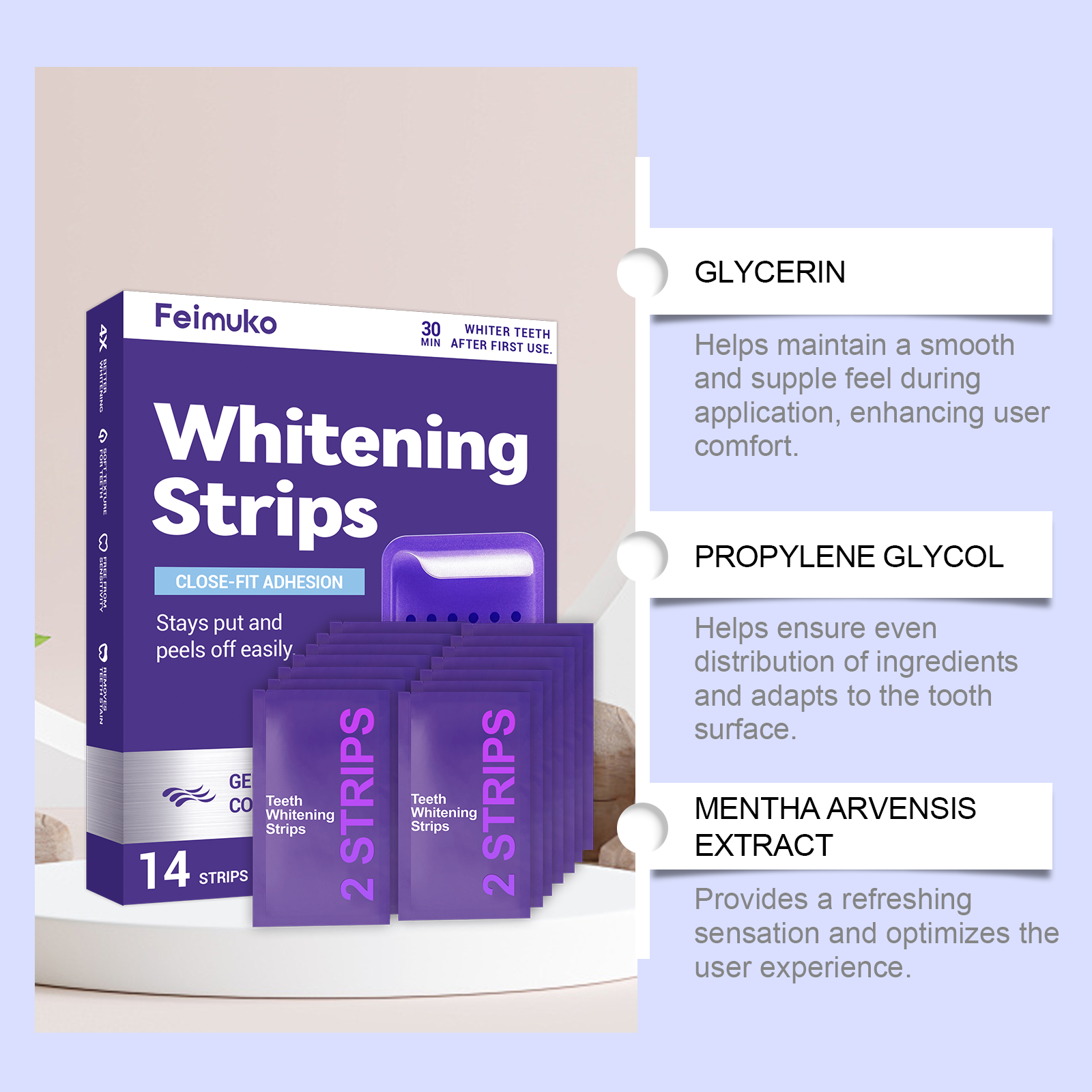 Purple Teeth Whitening Strips  - Teeth Whitening Gel Refills 리뷰 및 가격
