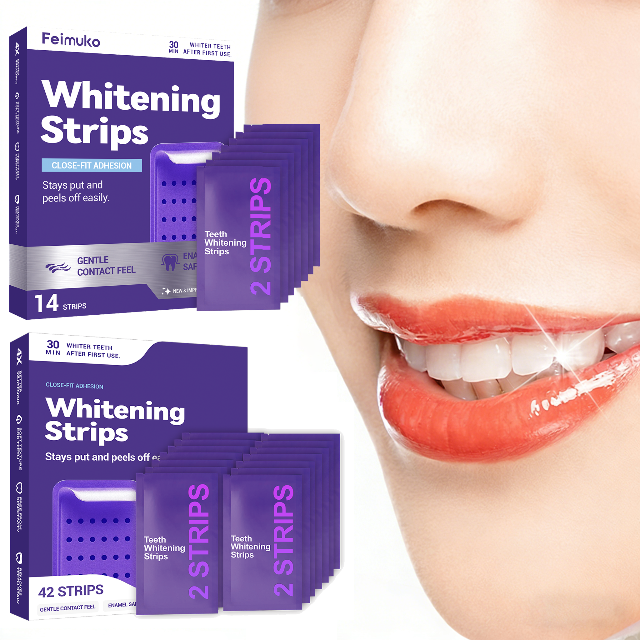 Purple Teeth Whitening Strips  - Teeth Whitening Flash 리뷰 및 가격