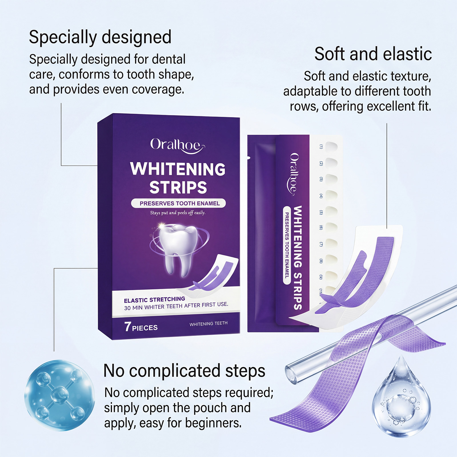 Purple Teeth Whitening Strips  - Teeth Whitening Gel Refills 리뷰 및 가격