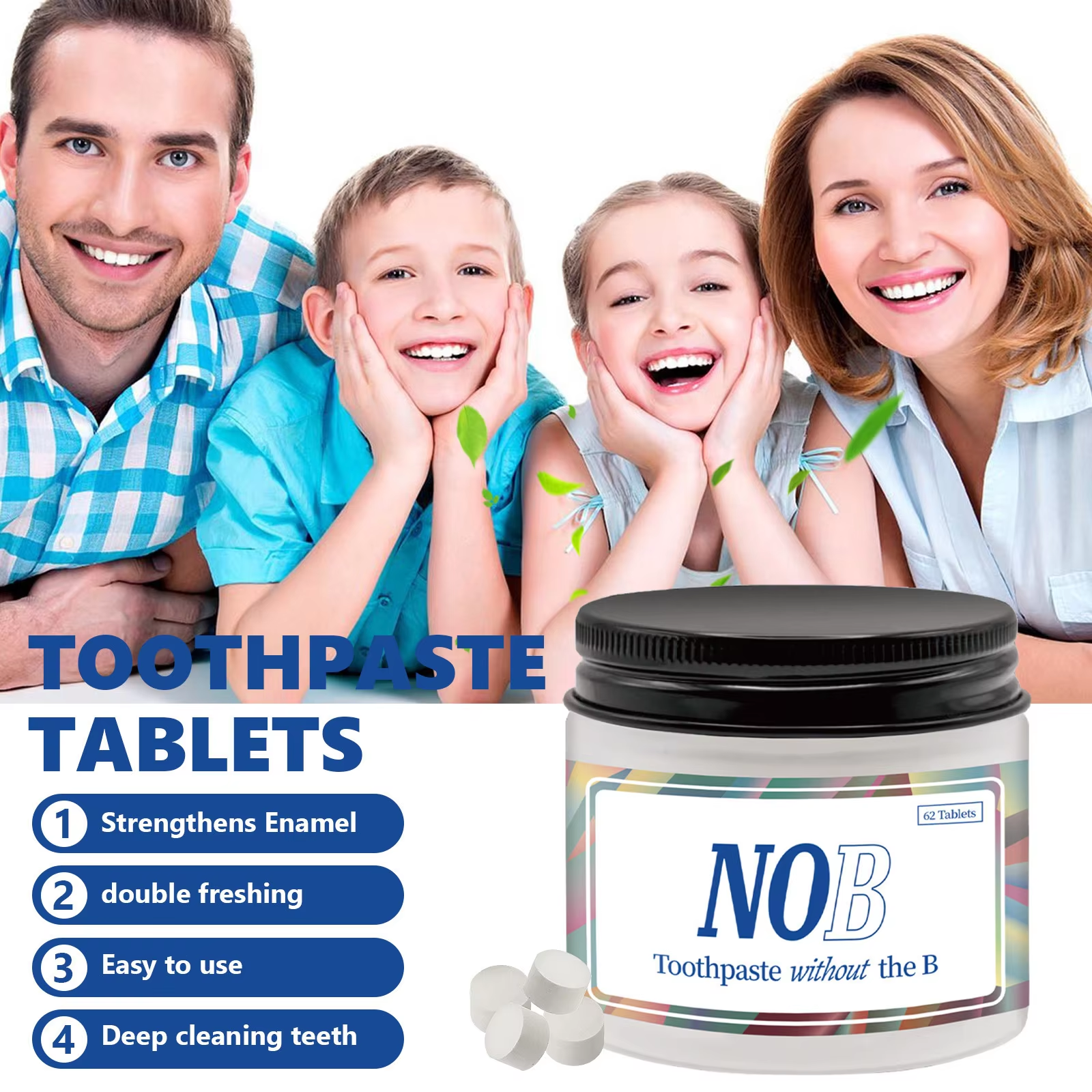 NOBS Toothpaste Tablets - Nano - Teeth Whitening Baking Soda 리뷰 및 가격